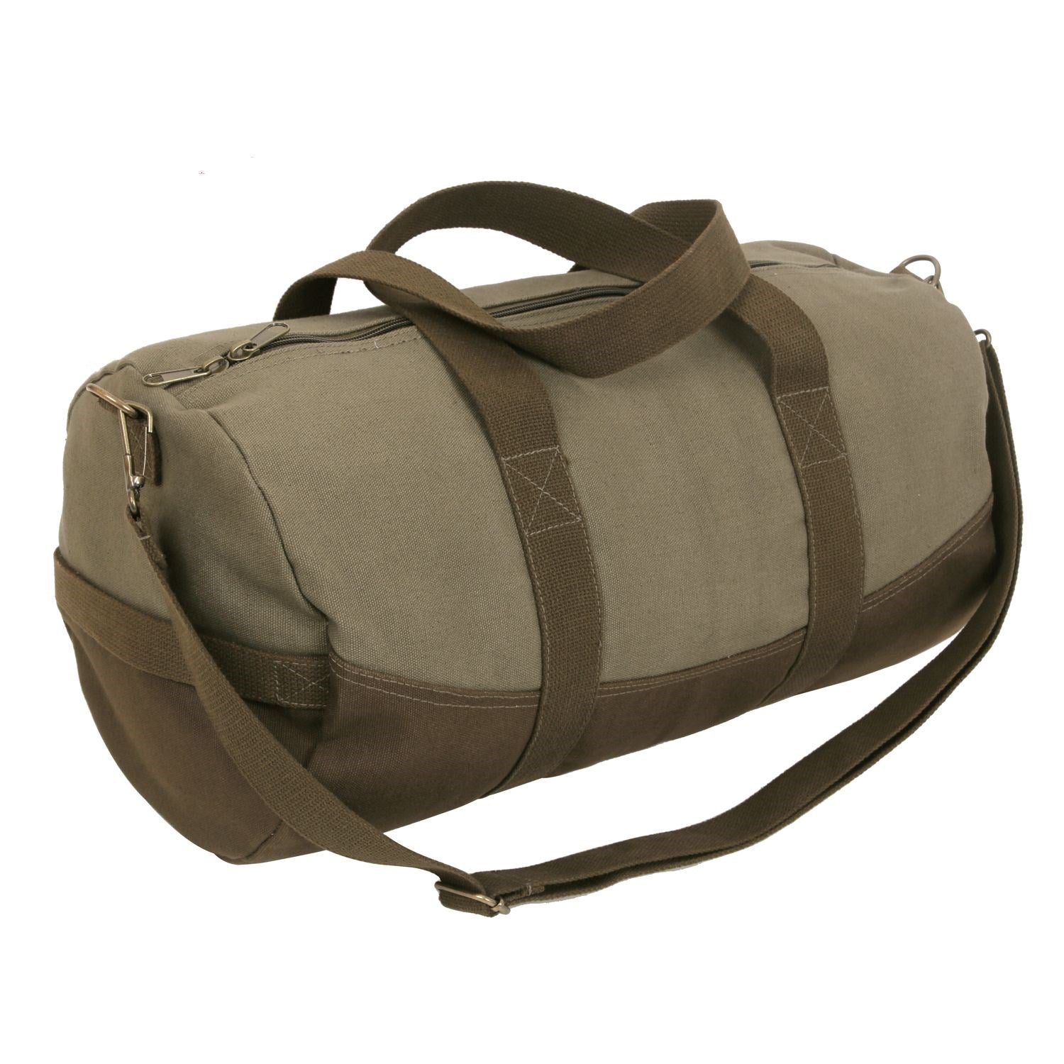 Bolsa deportiva canvas two-tone en algodón, 48x23 cm, con correa desmontable y ajustable