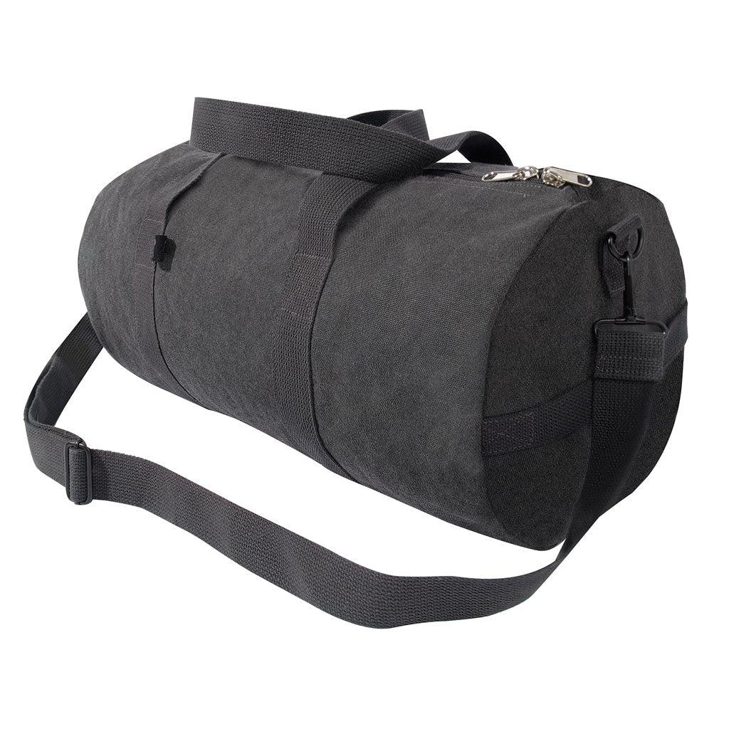 Bolsa de hombro cilíndrica de algodón WOODLAND 48 x 23 cm con cremallera y correa ajustable