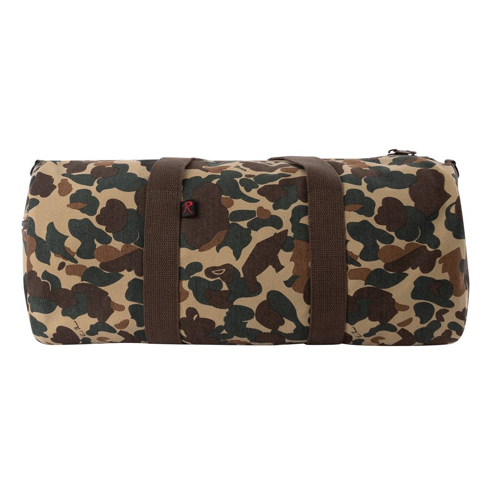 Bolsa de hombro cilíndrica de algodón WOODLAND 48 x 23 cm con cremallera y correa ajustable