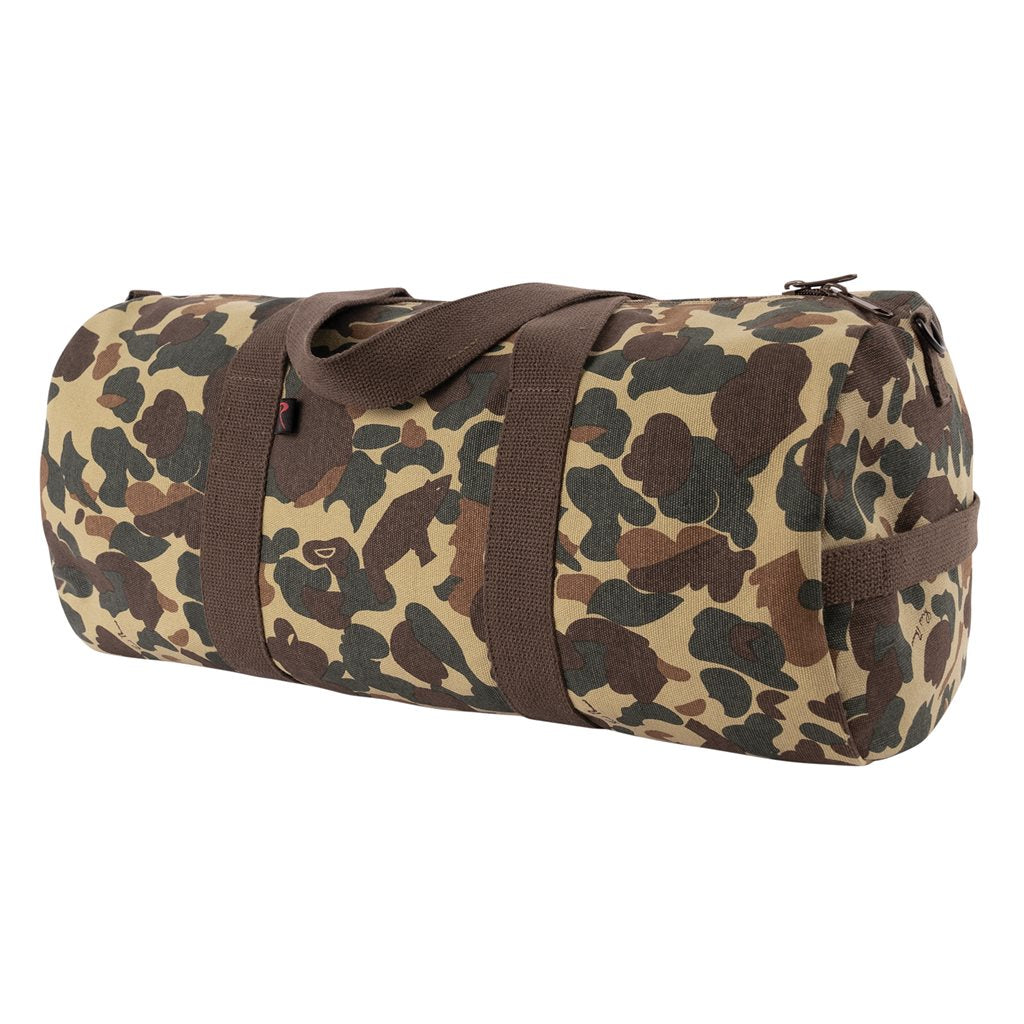 Bolso cilíndrico de algodón WOODLAND 48x23 cm con cremallera robusta y correa bandolera ajustable y desmontable