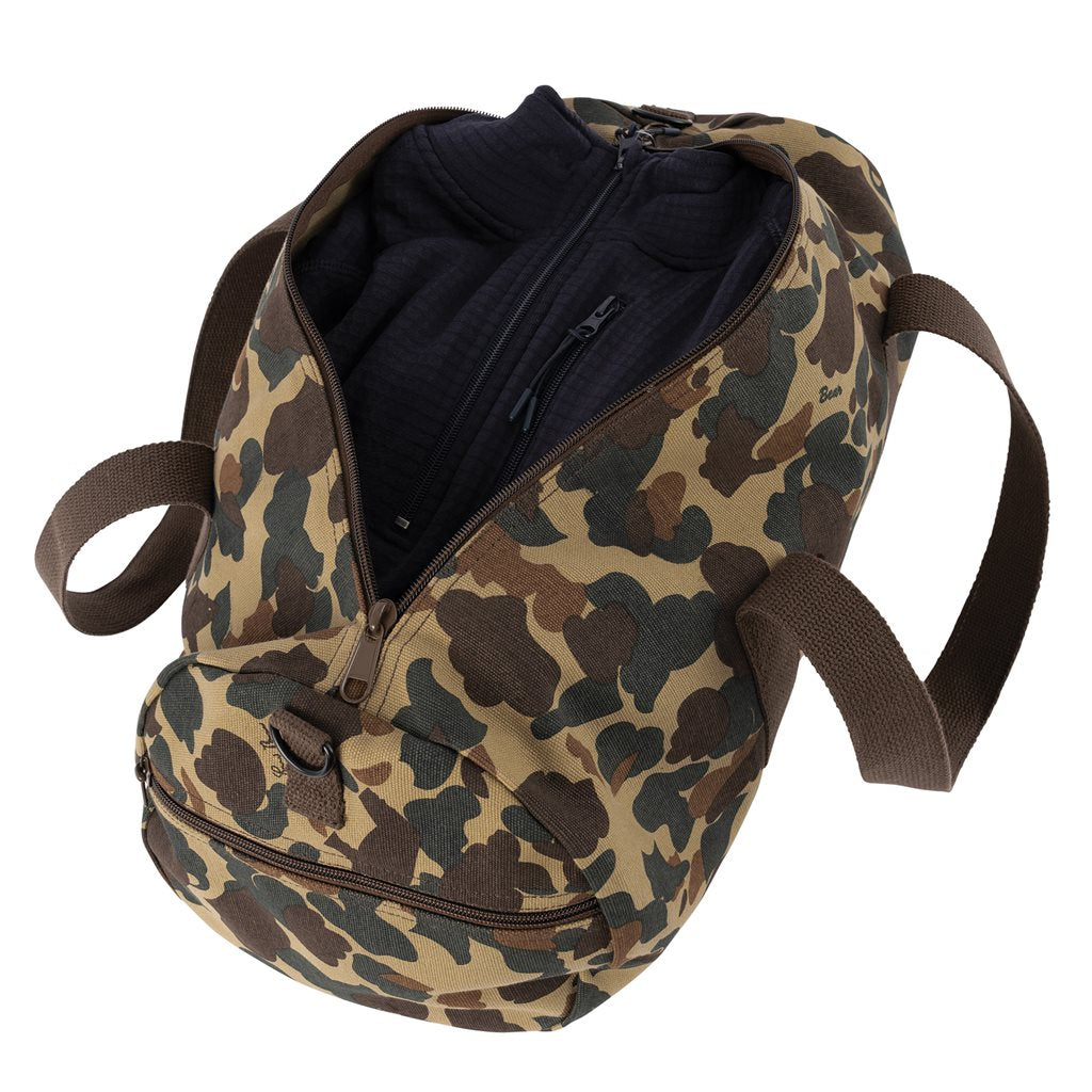Bolso cilíndrico de algodón WOODLAND 48x23 cm con cremallera robusta y correa bandolera ajustable y desmontable