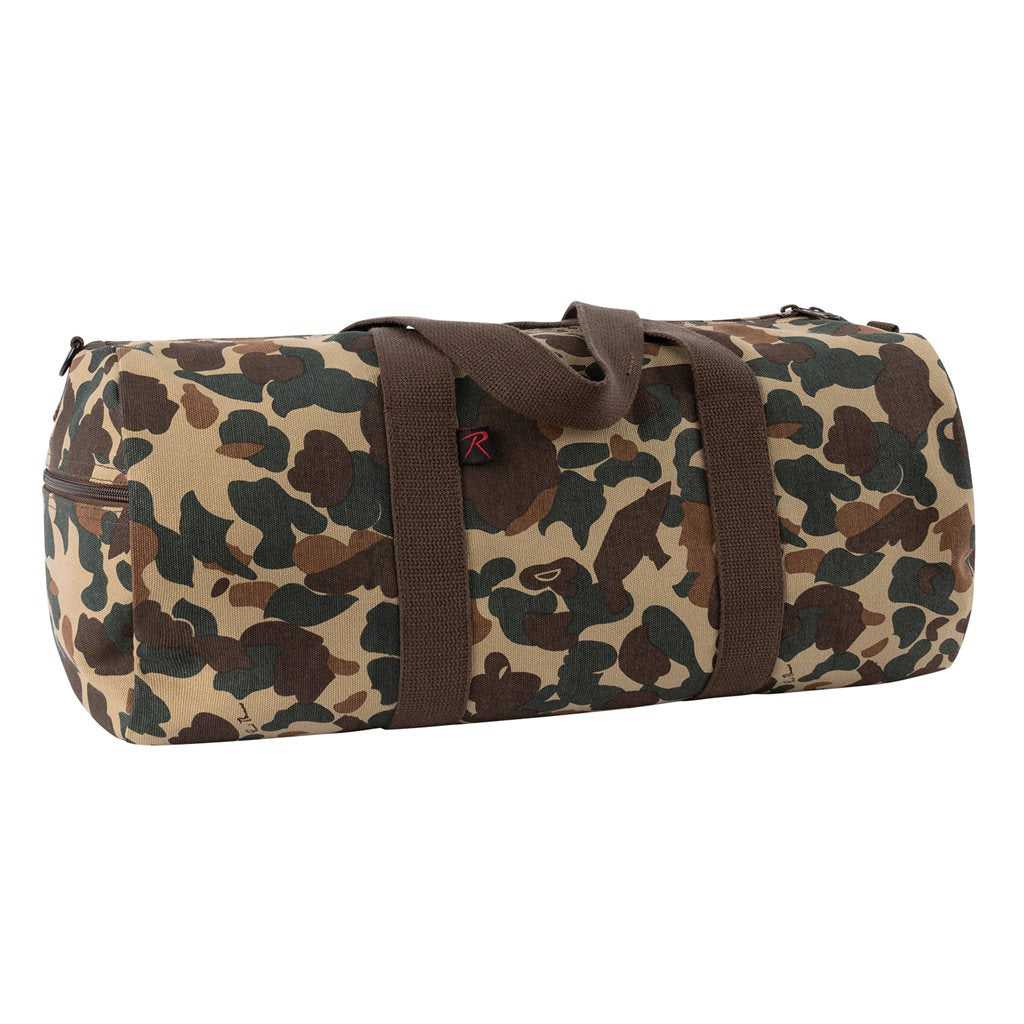 Bolsa de hombro cilíndrica de algodón WOODLAND 48 x 23 cm con cremallera y correa ajustable