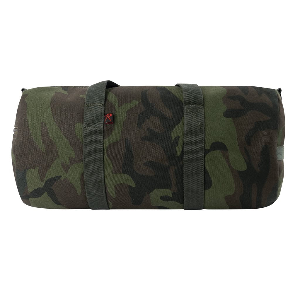 Bolsa de hombro cilíndrica de algodón WOODLAND 48 x 23 cm con cremallera y correa ajustable