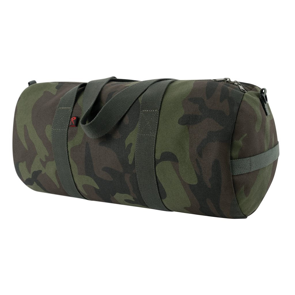 Bolso cilíndrico de algodón WOODLAND 48x23 cm con cremallera robusta y correa bandolera ajustable y desmontable