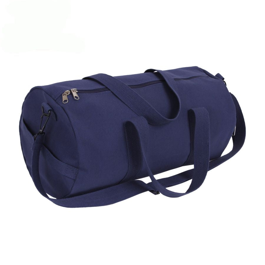 Bolsa de hombro cilíndrica de algodón WOODLAND 48 x 23 cm con cremallera y correa ajustable