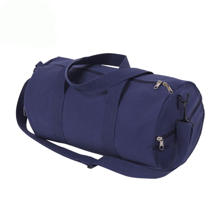 Bolsa de hombro cilíndrica de algodón WOODLAND 48 x 23 cm con cremallera y correa ajustable