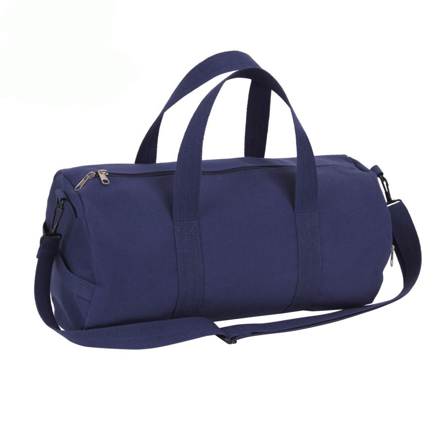 Bolsa de hombro cilíndrica de algodón WOODLAND 48 x 23 cm con cremallera y correa ajustable