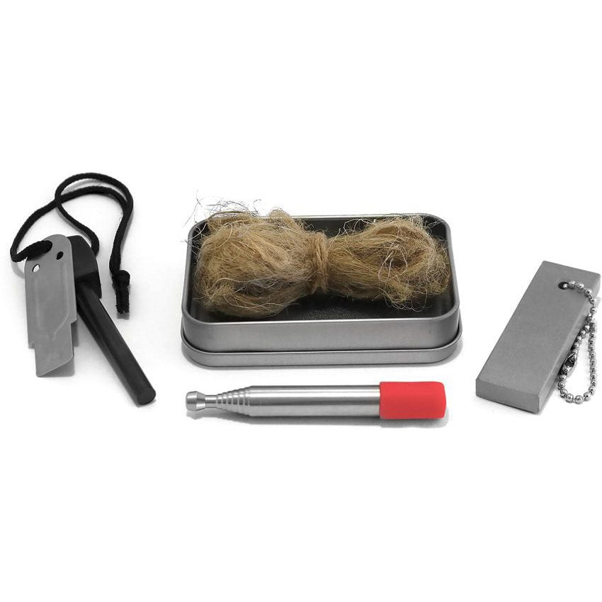 Kit COGHLAN para encender fuego en caja metálica con bloque de magnesio y accesorios