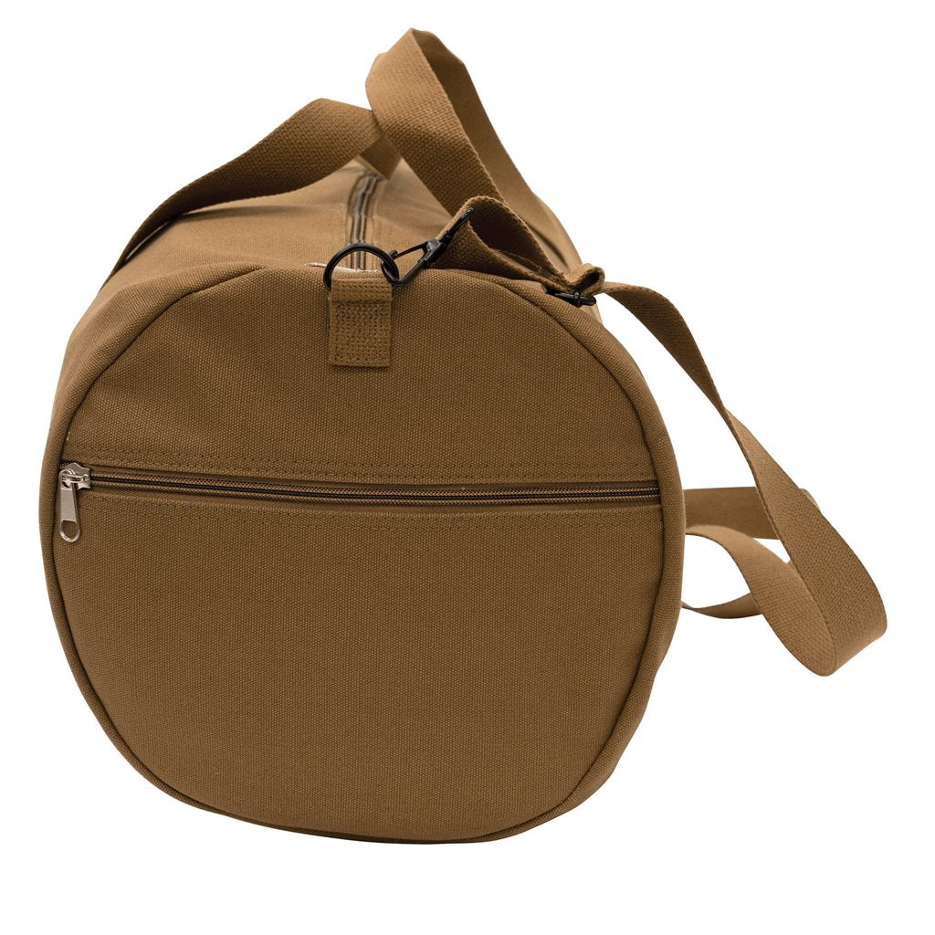 Bolsa bandolera cilíndrica gris 60x30 cm, algodón resistente, cierre de cremallera y correa ajustable