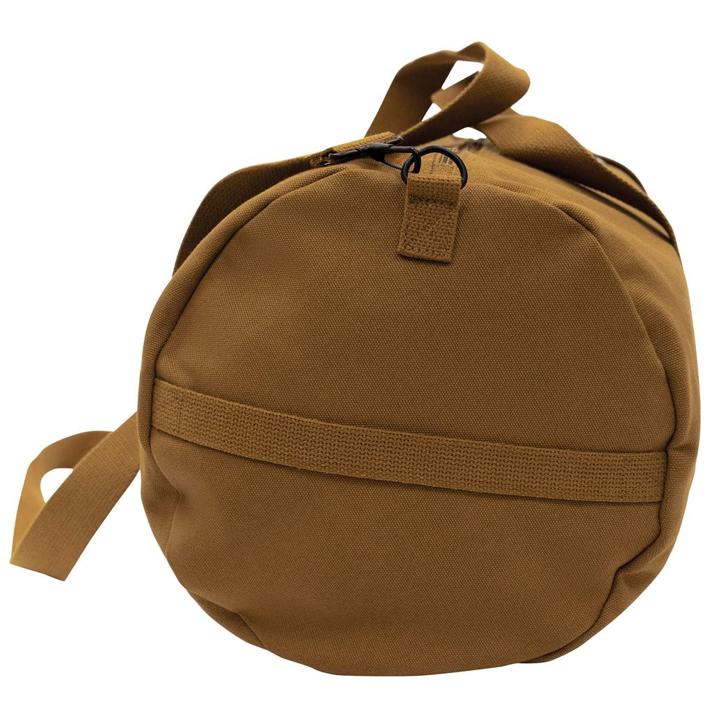 Bolsa bandolera cilíndrica gris 60x30 cm, algodón resistente, cierre de cremallera y correa ajustable