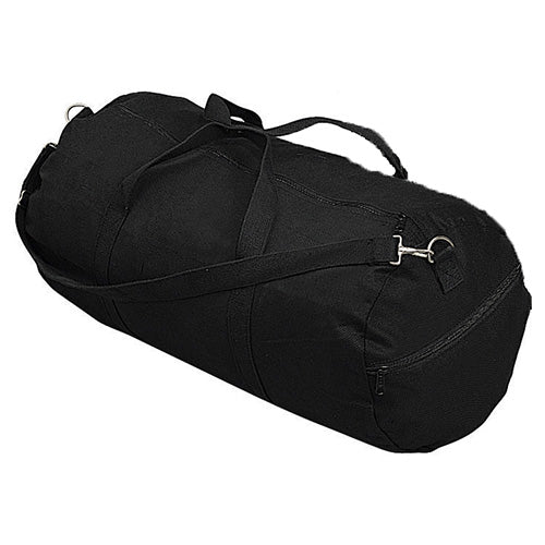 Bolsa bandolera cilíndrica gris 60 x 30 cm de algodón resistente con cierre de cremallera