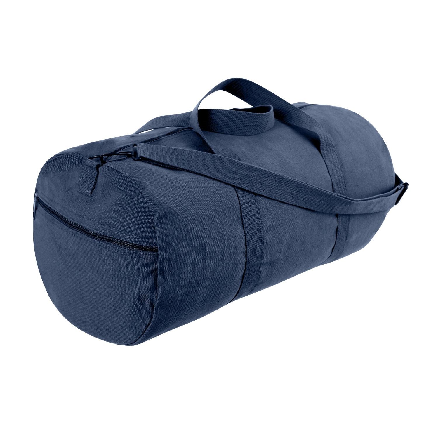 Bolsa bandolera cilíndrica gris 60 x 30 cm de algodón resistente con cierre de cremallera