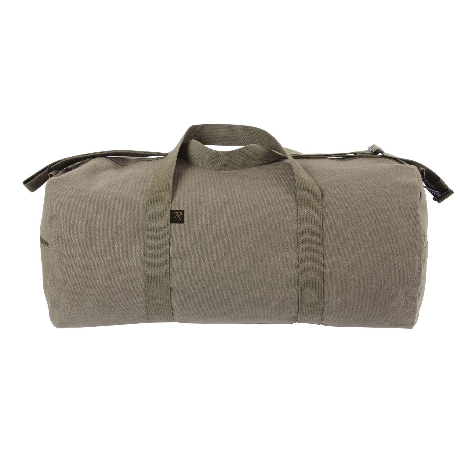Bolsa bandolera cilíndrica gris 60 x 30 cm de algodón resistente con cierre de cremallera