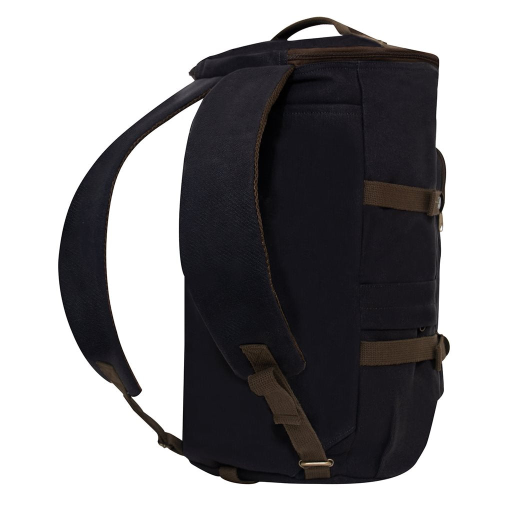 Bolsa convertible 19" de lona, vista frontal con asas y correas