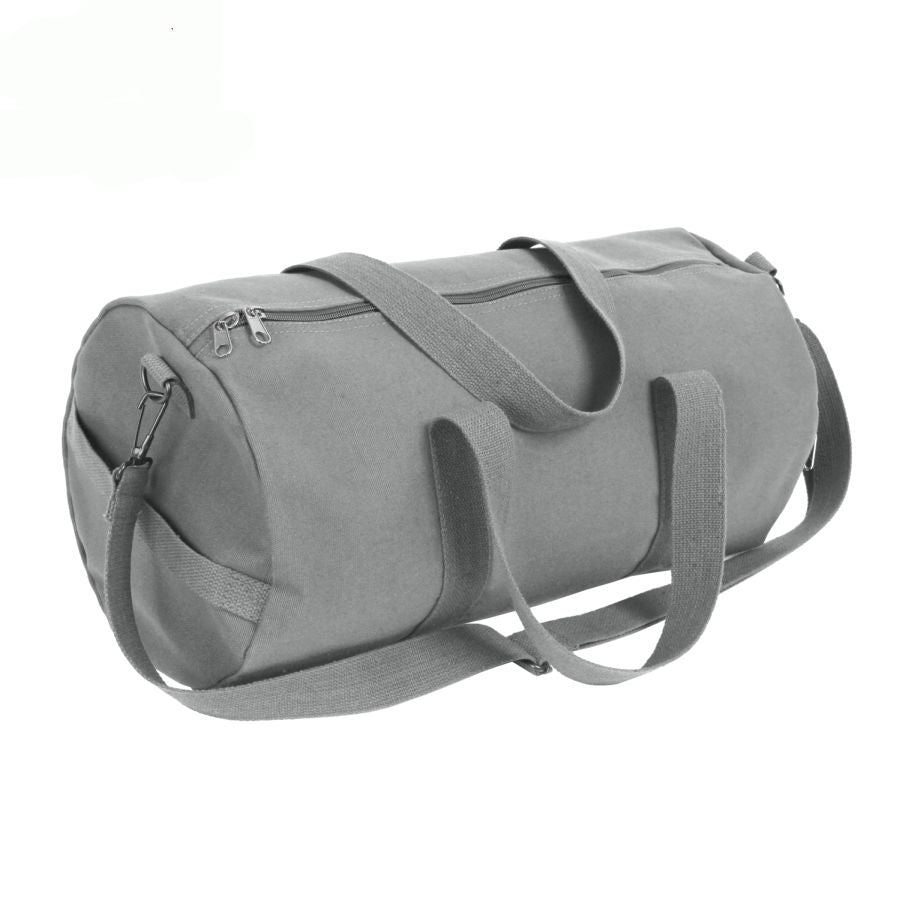 Bolsa de hombro cilíndrica de algodón WOODLAND 48 x 23 cm con cremallera y correa ajustable