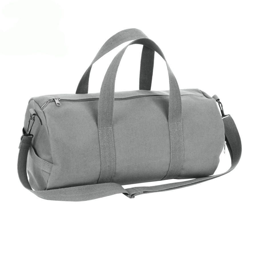 Bolsa de hombro cilíndrica de algodón WOODLAND 48 x 23 cm con cremallera y correa ajustable