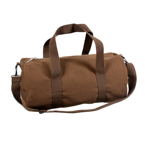 Bolsa de hombro cilíndrica de algodón WOODLAND 48 x 23 cm con cremallera y correa ajustable