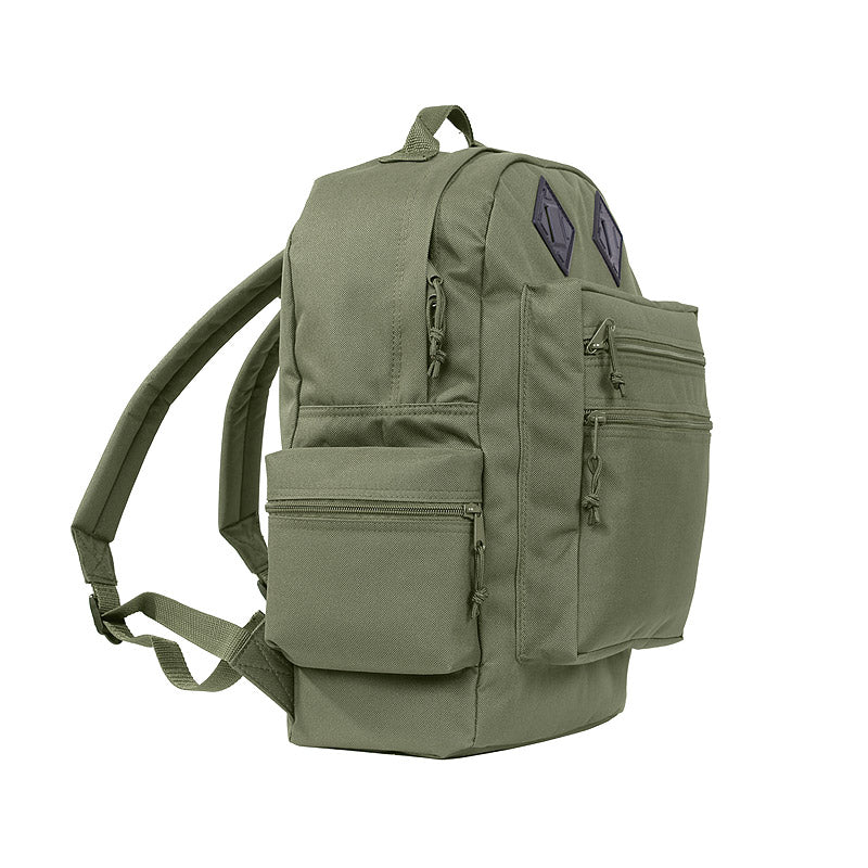 Mochila DELUXE verde, pequeña, poliéster con tratamiento PVC impermeable