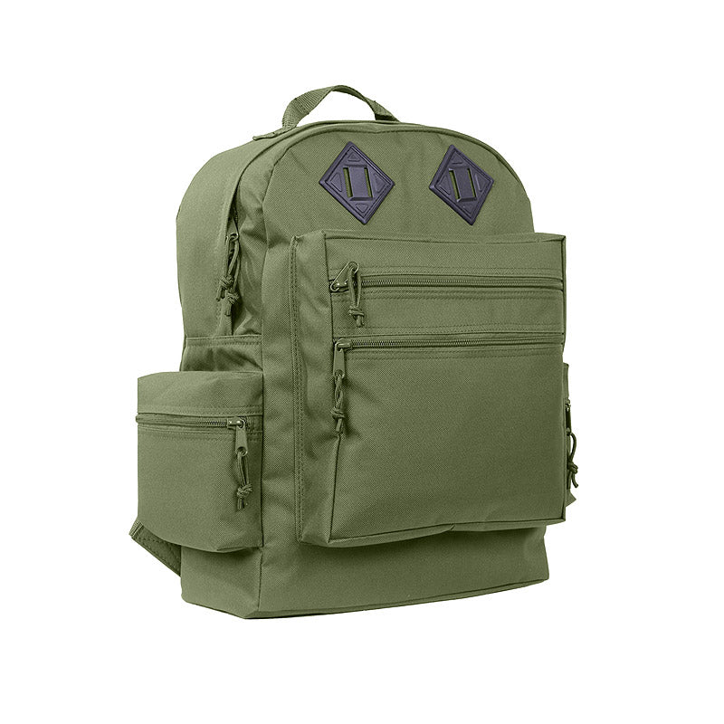 Mochila DELUXE verde, pequeña, poliéster con tratamiento PVC impermeable