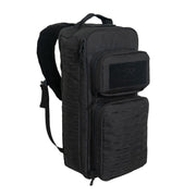 Mochila sling táctica MOLLE negra, 23 litros, poliéster 600D, bolsillo para bolsa de hidratación y dos bolsillos frontales