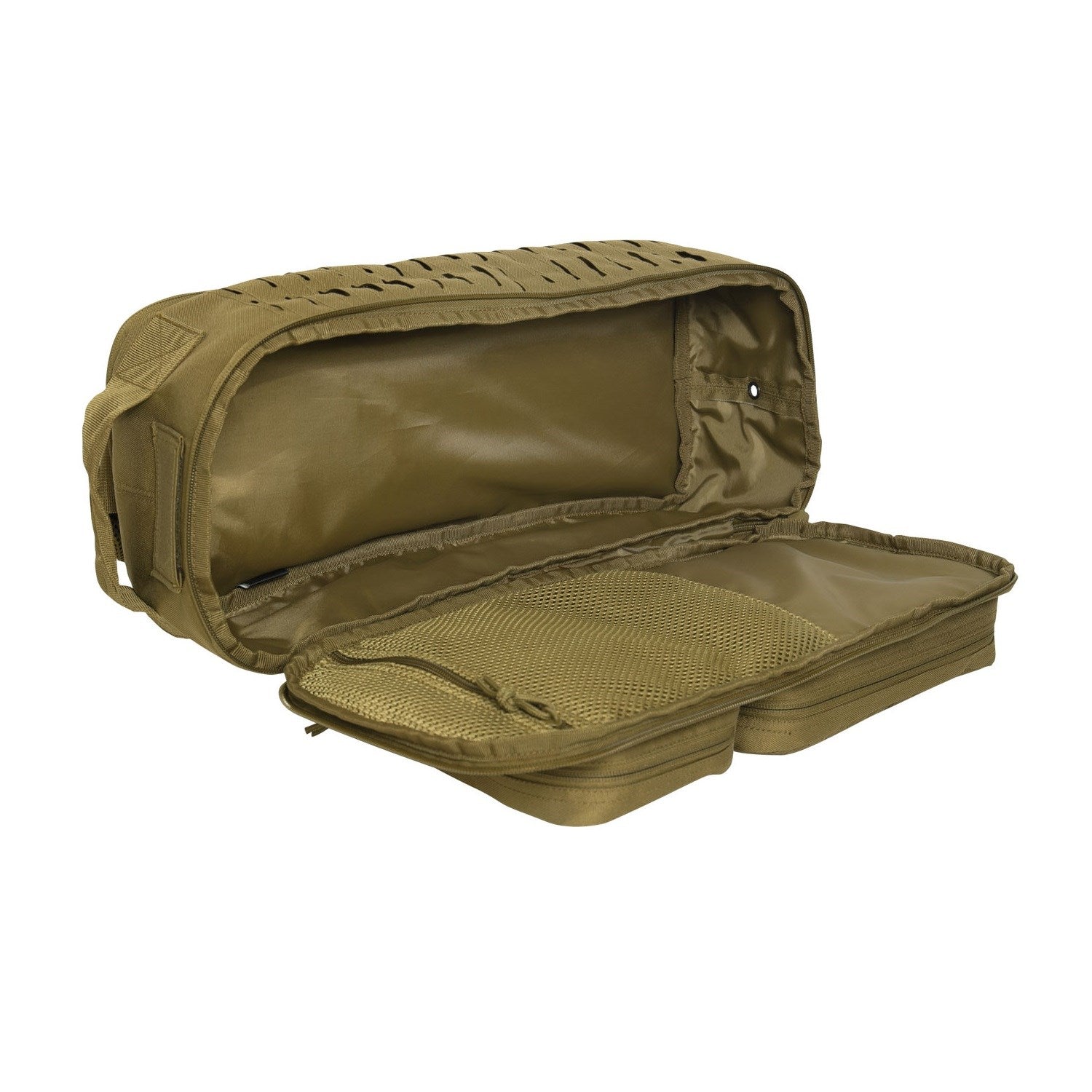 Mochila sling táctica MOLLE negra, 23 litros, poliéster 600D, bolsillo para bolsa de hidratación y dos bolsillos frontales