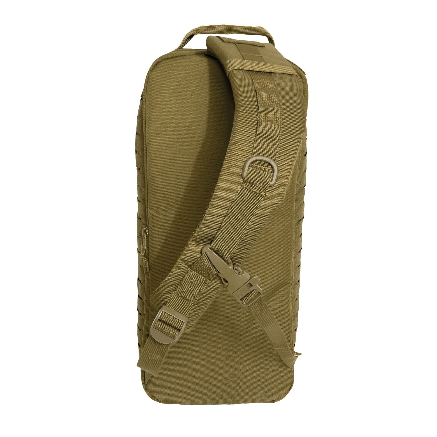 Mochila sling táctica MOLLE negra, 23 litros, poliéster 600D, bolsillo para bolsa de hidratación y dos bolsillos frontales