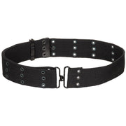 Cinturón ancho tipo US LC1 negro con hebilla metálica, 6 cm de ancho