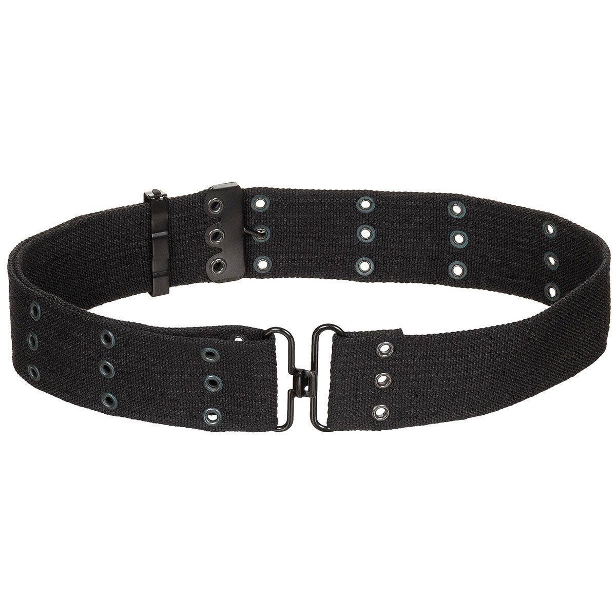 Cinturón ancho tipo US LC1 negro con hebilla metálica, 6 cm de ancho