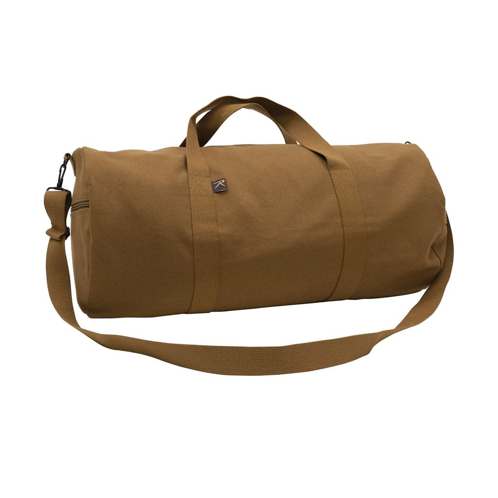 Bolsa de hombro cilíndrica de algodón WOODLAND 48 x 23 cm con cremallera y correa ajustable