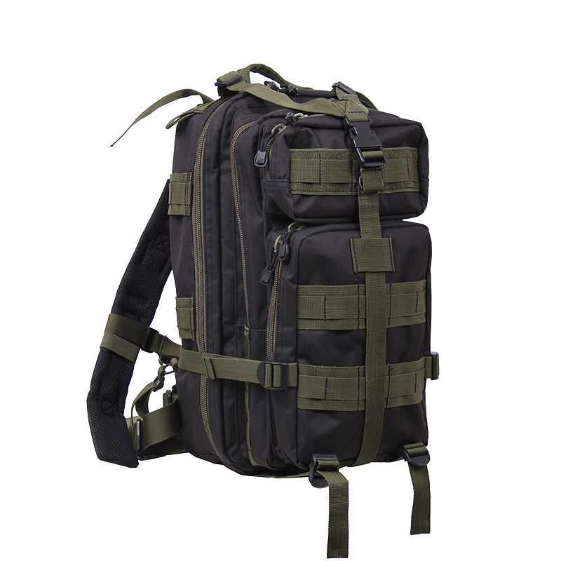 Mochila táctica ASSAULT I Medium negra-verde 25 L con sistema MOLLE
