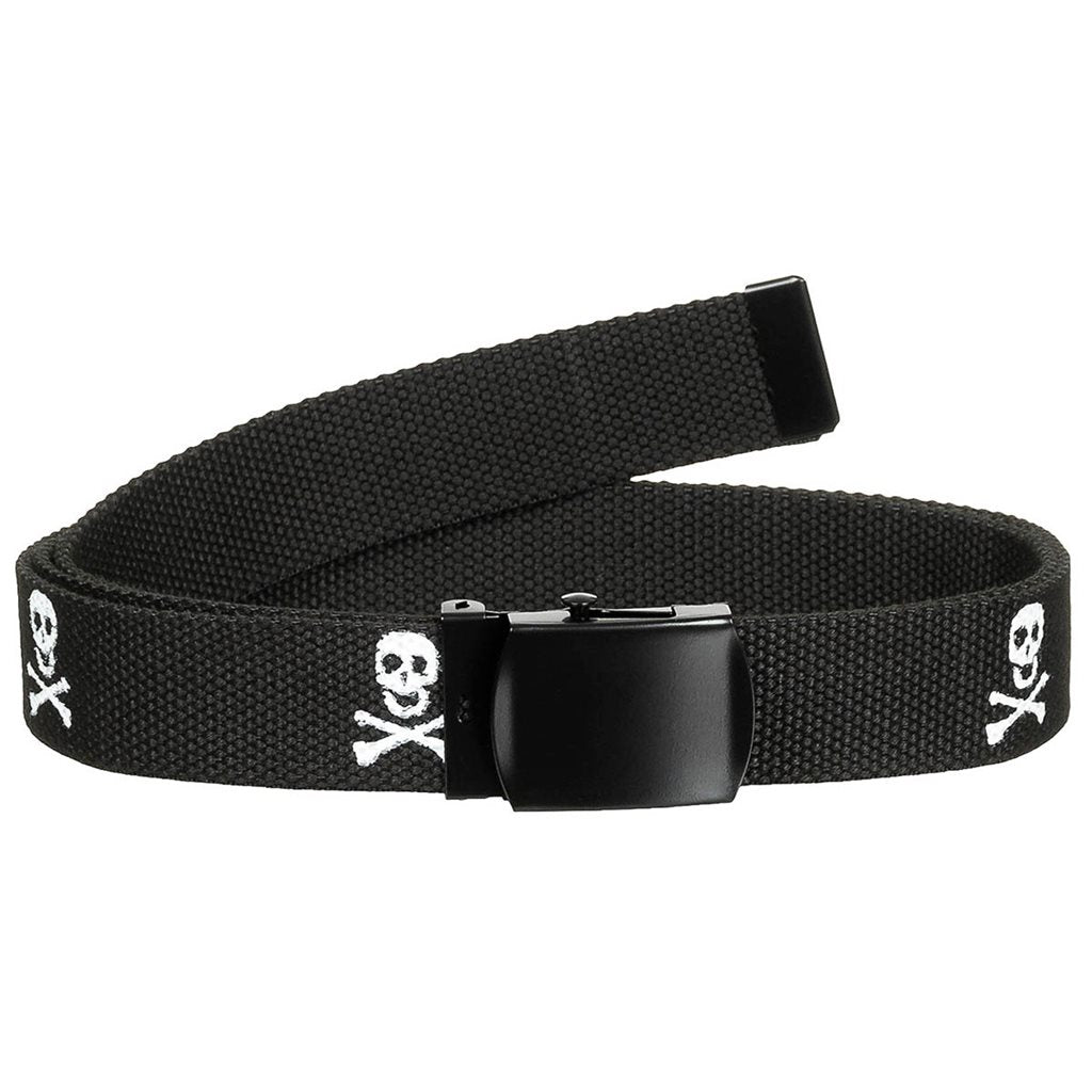 Cinturón negro 30 mm con calaveras y hebilla metálica