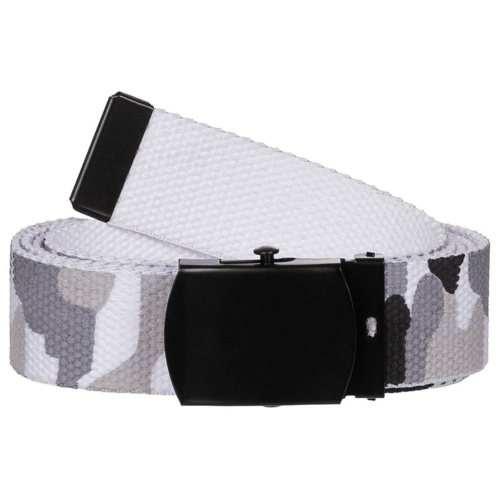 Cinturón 30 mm camuflaje Woodland con hebilla metálica negra
