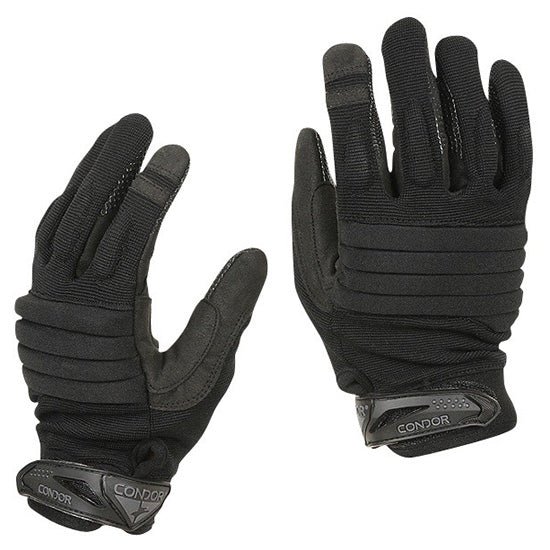 Guantes STRYKER acolchados negros con detalle de acolchado en los nudillos