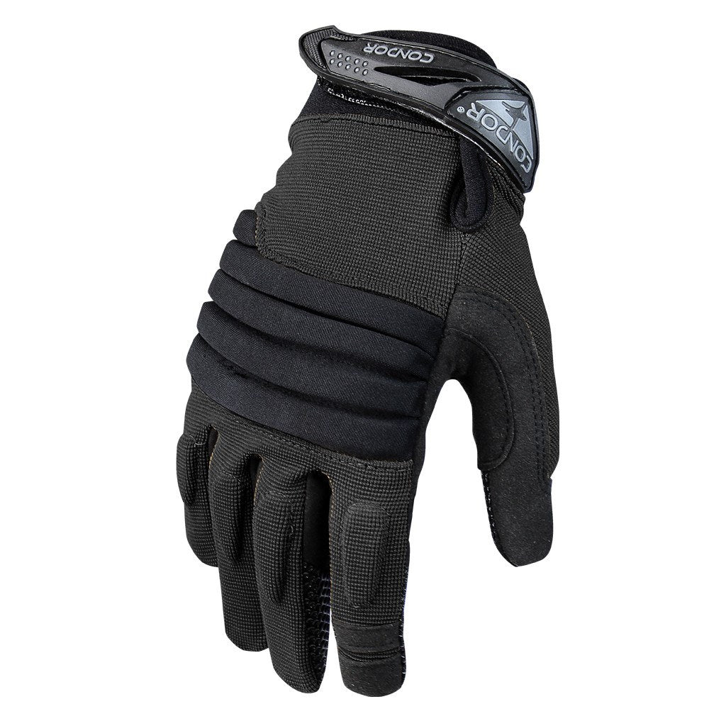 Guantes STRYKER acolchados negros con detalle de acolchado en los nudillos