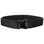 Cinturón SECURITY de nylon negro con hebilla plástica y seguro