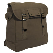 Bolsa/mochila MUSETTE KHAKI en lona de algodón estilo army retro con cierre de hebillas y correas ajustables