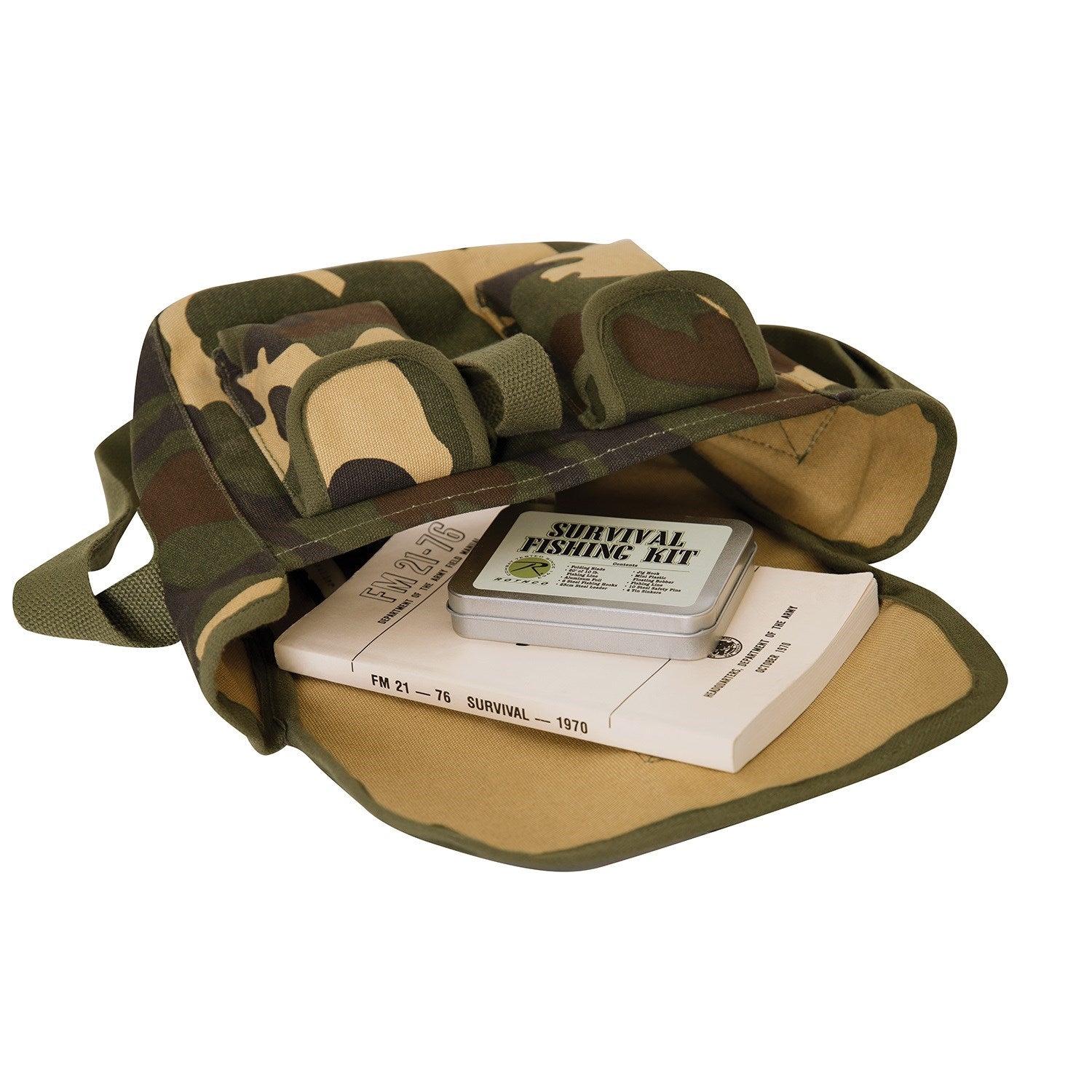 Bolsa bandolera AMMO Rothco de lona de algodón, 26 x 20 x 10 cm, correa ajustable