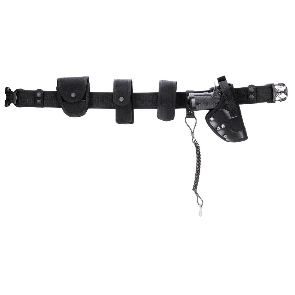 Cinturón táctico SECURITY negro con 8 accesorios