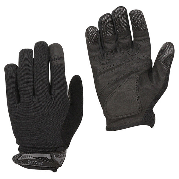 Guantes Shooter negros con acolchado en los nudillos y tejido con spandex