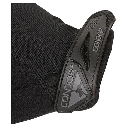 Guantes Shooter negros con acolchado en los nudillos y tejido con spandex
