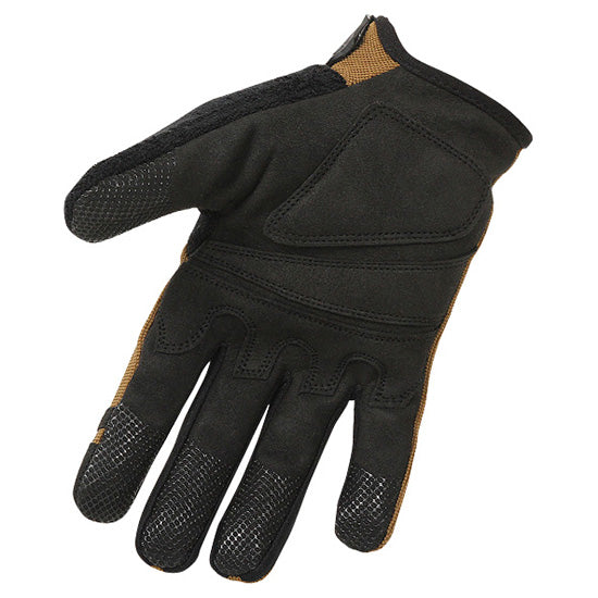 Guantes SHOOTER TAN, color tan, con acolchado en los nudillos y material elástico (spandex)