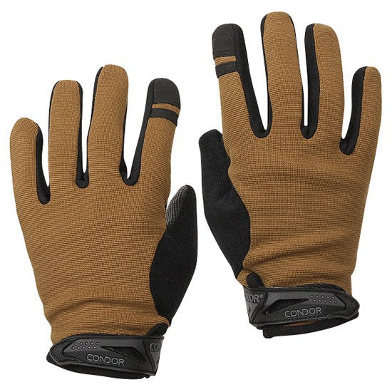 Guantes SHOOTER TAN, color tan, con acolchado en los nudillos y material elástico (spandex)