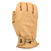 Guantes Rodeo Longhorn de piel marrón claro, forrados, con logo en la muñeca