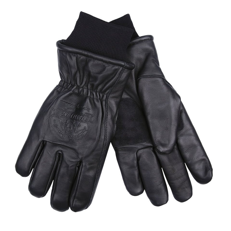 Guantes de invierno de piel negros OUTDOOR con forro Thinsulate 3M y exterior de piel de vacuno resistente