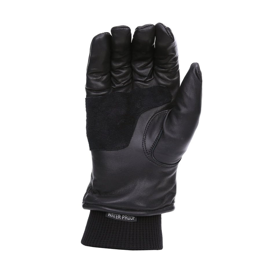 Guantes de invierno de piel negros OUTDOOR con forro Thinsulate 3M y exterior de piel de vacuno resistente
