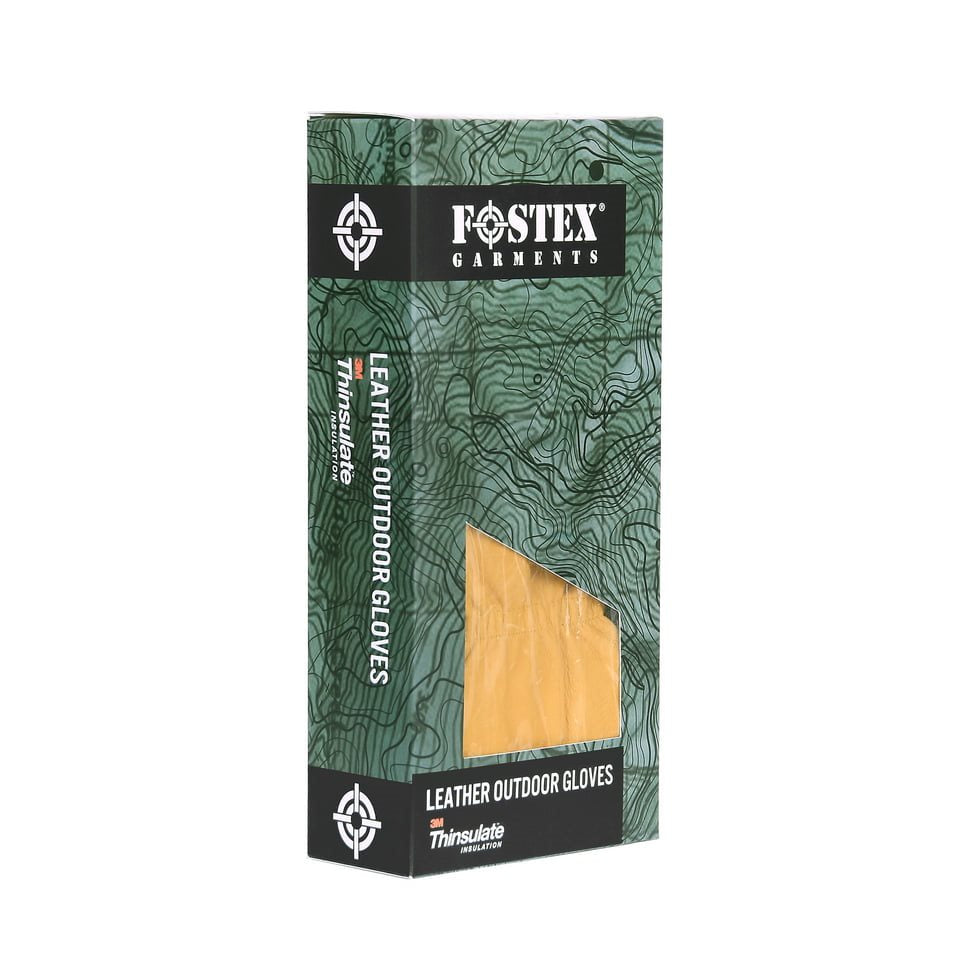 Guantes de invierno de piel negros OUTDOOR con forro Thinsulate 3M y exterior de piel de vacuno resistente