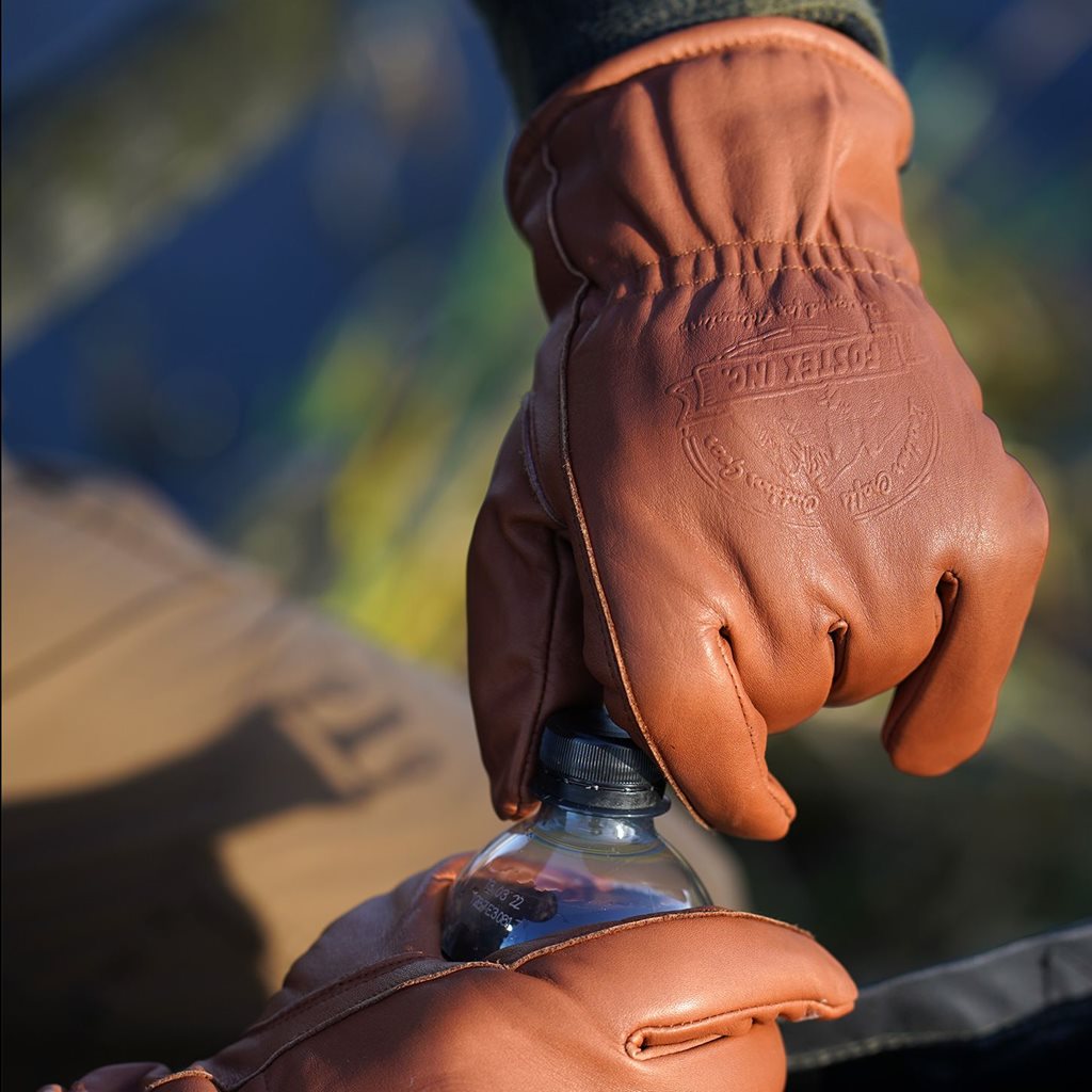 Guantes de invierno OUTDOOR de cuero marrón con forro Thinsulate 3M