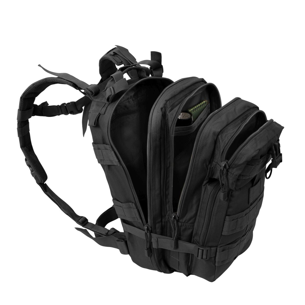 Mochila táctica ASSAULT I Medium negra-verde 25 L con sistema MOLLE