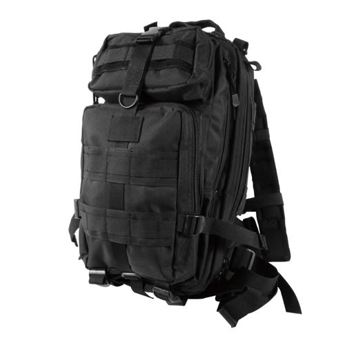 Mochila táctica ASSAULT I Medium negra-verde 25 L con sistema MOLLE