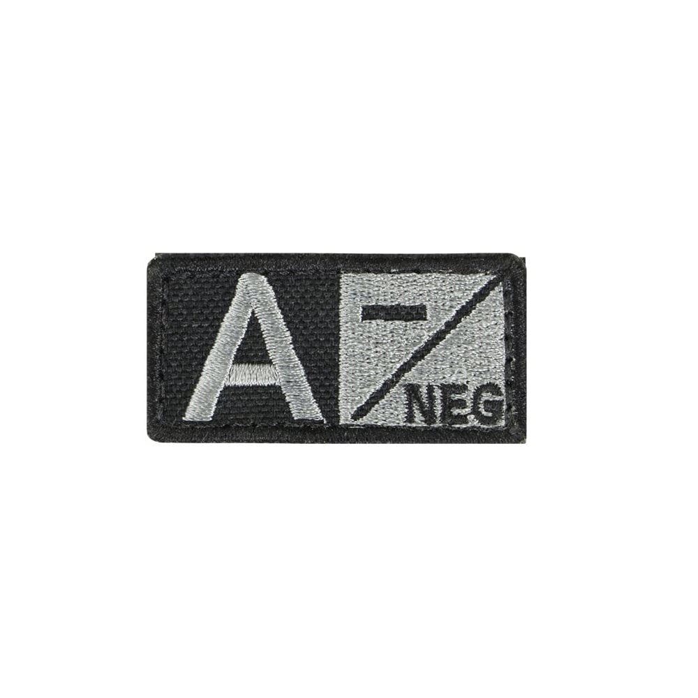 Parche grupo sanguíneo 0 NEG Velcro 5 x 2,5 cm
